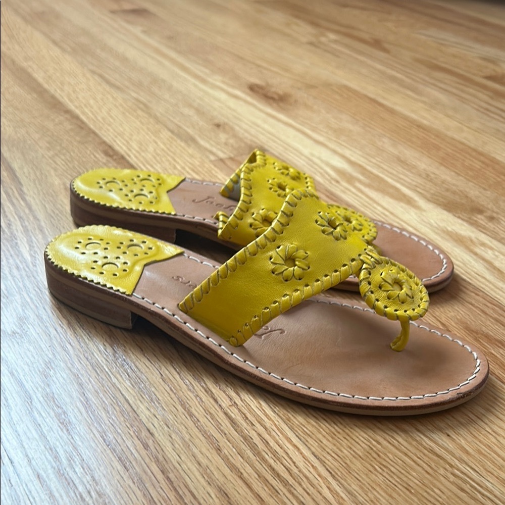 Jack Rogers Yellow Leather Sandals